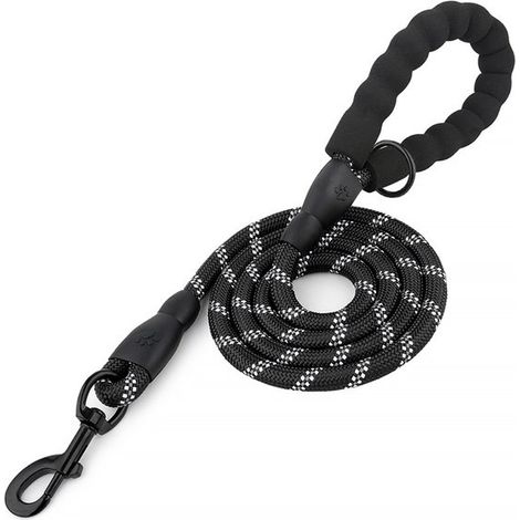 Guinzaglio per cani, guinzaglio da addestramento per cani, imbottito, con impugnatura morbida, in corda per cuccioli e cani di piccola e media taglia, 1,5 metri, viola, 150 cm × 1,2 cm (1/5)