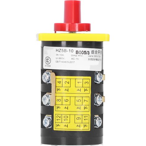 Commutateur universel à 3 positions rotatif, retour automatique, On/Off, 380V/10A, 4KW (1/5)