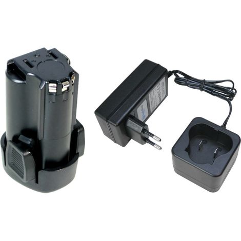 Trade-Shop 2in1 Set: Li-Ion Akku 10,8V / 2000mAh / 22Wh + Akku Ladegerät für Black&Decker LDX112C PSL12 BDCDMT112 ersetzt LCS12 Ladestation Netzteil (1/4)