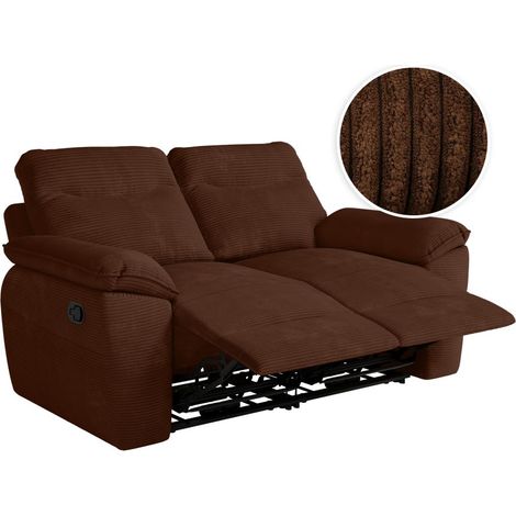 Loungitude – Canapé relax manuel 2 places en velours côtelé – Longueur 260 cm – Confort ajustable – Fabrication européenne (1/5)