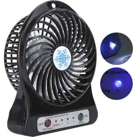 Mini ventilateur de bureau Portable Lit bébé Sièges d\'auto Ventilateur Rechargeable USB Petit ventilateur Circulateur d\'air (Noir)-Ywey (1/4)