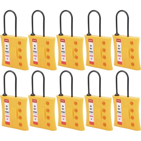 Lot de 10 cadenas de consignation/déconsignation de 3 mm, robustes, à 4 trous, isolés en nylon, pour une sécurité optimale et une isolation énergétique. (1/5)