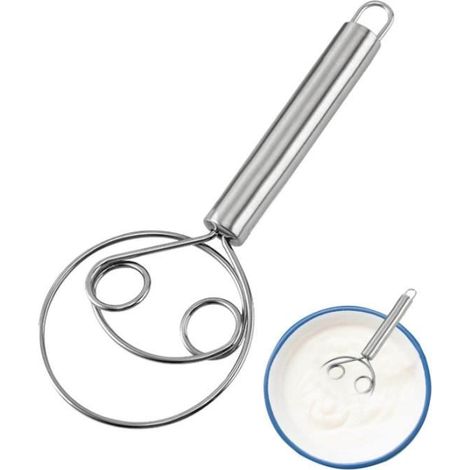 Mélangeur de pâte - Cuisine - Acier inoxydable - Ergonomique - Durable - Double bobine (1/4)