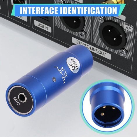 Adaptateur Alimentation Fantôme - XLR 3 Broches vers 3,5 mm - 48 V - Pour Microphone à Condensateur - 2 Pièces (1/5)
