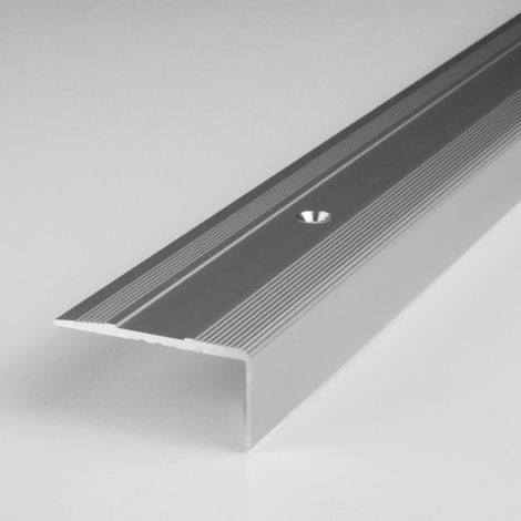 Treppenkante "Milena" / Winkelprofil (Größe 15 mm x 36 mm) aus Aluminium eloxiert, gebohrt, von Auer Metall-silber-1000 (1/5)