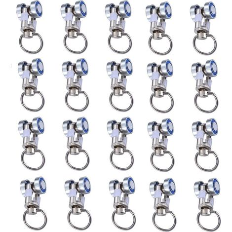 Filiyano-Lot de 20 roulettes pour rideaux, roulettes métalliques pour rideaux, roulettes coulissantes (1/4)