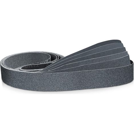 Lot de 6 bandes abrasives 50 x 2000 mm - Grain 60/120/240/400/600/800 - Bandes abrasives en carbure de silicium pour le polissage et l'élimination de la rouille du métal (50 x 2000 mm) (1/5)