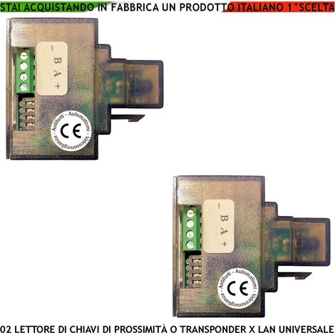 Lettori Chiavi di Prossimità Due Trasponder RIFD da Inserire su Presa LAN RJ45 Modulo 501-503 Universale di Qualsiasi Marca Riconosce Codici Securvera Uso Aggiunta o Ricambio Kit Chiave Esistente (1/4)