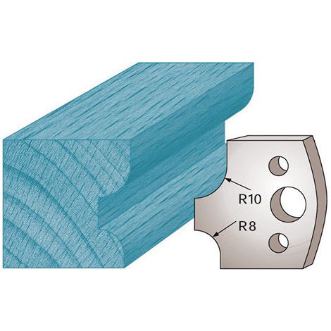 Diamwood Jeu de 2 fers profilés Ht. 40 x 4 mm quart de rond double M40 - Dimensions 40 x 4 mm - Épaisseur 4 mm - Compatible avec porte-outils - Acier SP haute qualité (1/2)
