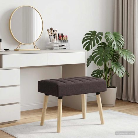 Banc capitonné en tissu marron foncé avec coussin en mousse 60 x 40 x 45 cm - PANGIVO (1/5)