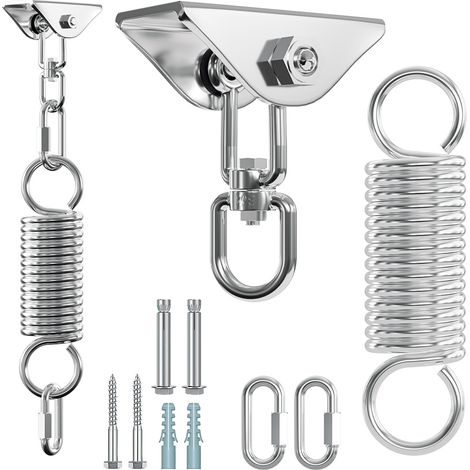 Wolketon Crochet de plafond Capacité 360° Rotation 304 Acier Inoxydable Lourds Inoxydable 400KG Innovant Suspension pour Béton Bois Ensembles