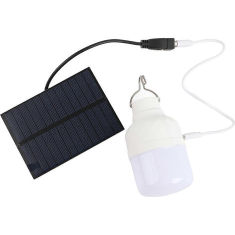 Solarbetriebene LED-Lampe 40W 5000K 1500lm Tragbare LED-Lampe mit 3W 5V Solarpanel für Camping