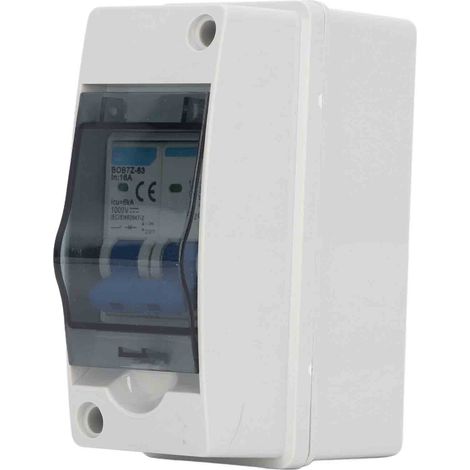 Disjoncteur Miniature 2P 16A 1000V, Interrupteur de Déconnexion étanche DC avec Boîtier de Distribution étanche IP65 pour Système PV à Panneau Solaire