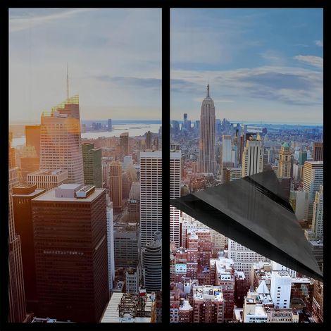 40 x 300 cm Anti-Glare Mirror Window Film, Anti-Glare Mirror Film, Anti-UV Filter with Scraper, Suitable for Living Room, Bedroom and Office, Electrostatic (1/5)