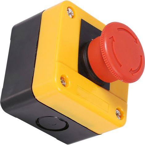 Roter, pilzförmiger Not-Aus-Taster, 660 V, 10 A, Druckknopfschalter mit Kunststoffgehäuse, neu, 1 Stück (1/5)