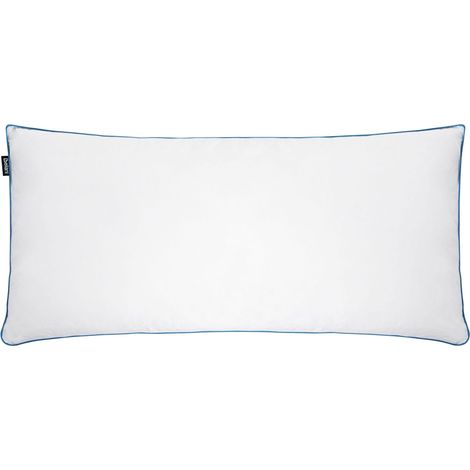 Cuscino basso da letto Rivestimento in cotone Imbottitura in piuma e piumino Bianco 40 x 80 cm Aneto