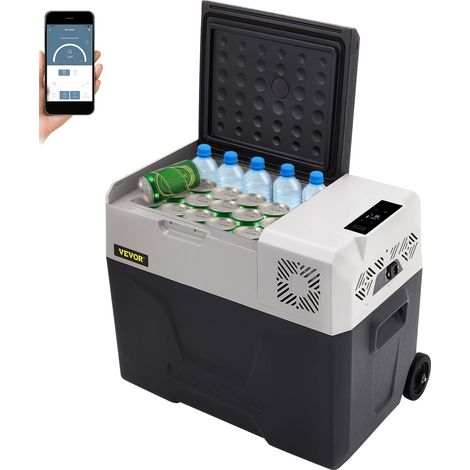 Vevor – Réfrigérateur portable à compression 40 L – Glacière électrique 12/24V et 220V – Plage de refroidissement -20 à 20°C – Panneau numérique