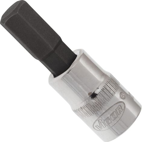 VIGOR Embout tournevis carré creux 6,3 mm (1/4") profil hexagonal intérieur V2434N, L 38 mm (1/3)