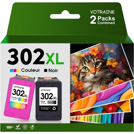 302XL Cartouches d'encre Replacement pour HP 302 Noir et Couleur (1/5)