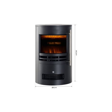 Cheminée électrique murale ou sur pied avec effet flammes et puissance réglable 900/2000 W pour salon, chambre et bureau (1/5)