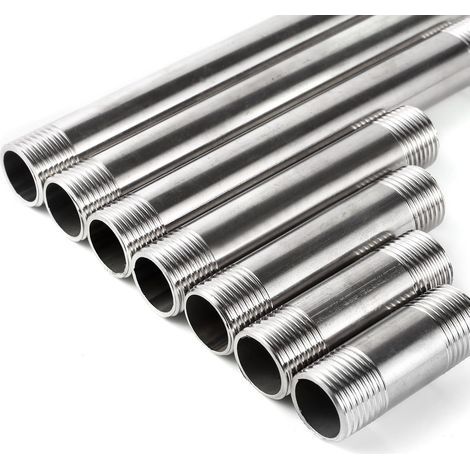 Set of 2 Stainless Steel Fittings, 1/2 Inch Male Thread, for Shower Hose (1/5)