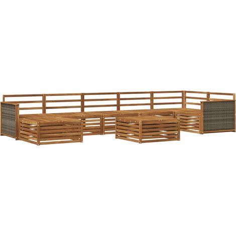 Ensemble de canapés d'extérieur 8 pc Naturel vidaXL (1/5)