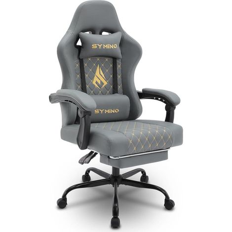 Symino Gaming Stuhl Racing Gamer Stuhl mit Lendenwirbelstütze und Fußstütze (1/5)