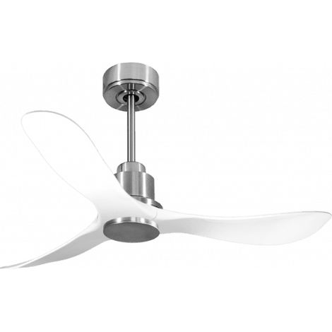 Tenerife de KlassFan - Super destratificateur et ventilateur DC 132 cm Chrome pales blanche sans Lumière idéal pour 25 à 35 m²