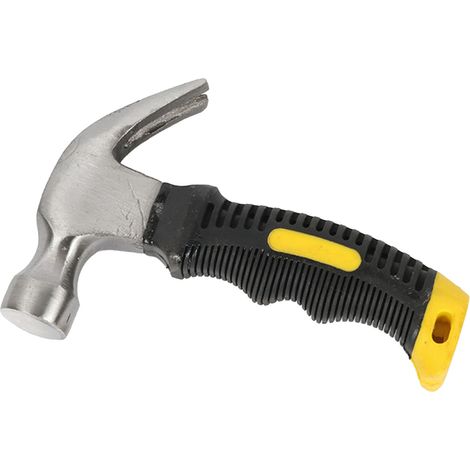 Mini marteau à griffes antichoc, arrache-clous multifonctionnel pour voiture, marteau d'évasion, marteau à griffes antidérapant revêtu de plastique pour usage domestique (vente en gros) (1/4)