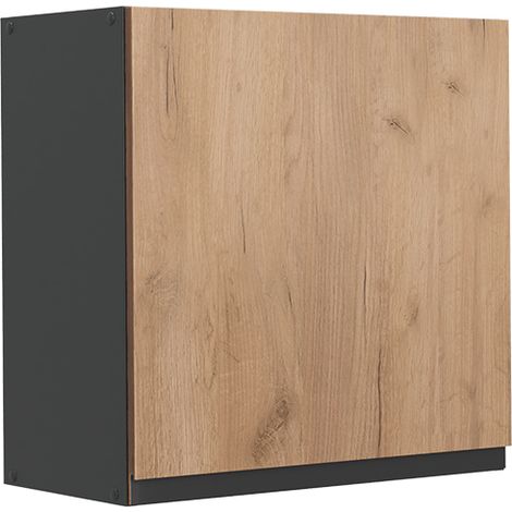 Pensile da cucina R-Line, Rovere dorato/Antracite, 60 cm con 1 anta, Vicco (1/5)