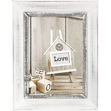 Zep Athis cadre photo blanc 15x20 cm élégant bois (1/2)