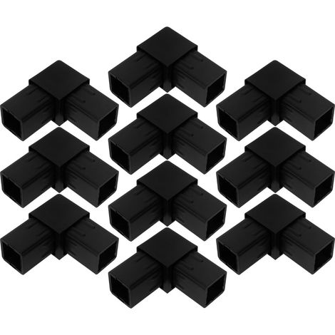 Raccords carrés pour tubes de 25 x 25 mm en plastique noir (1/5)