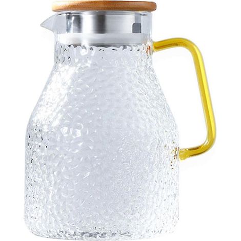 Arrosoir en verre d'une capacité de 2000 ml, résistant à la chaleur, et bouilloire carrée transparente (FMY).