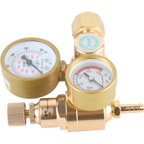 Régulateur d'argon/dioxyde de carbone OBC-038TW, régulateur de soudage TIG/MIG, débitmètre, 4500 psi, détendeur de bouteille à économie d'énergie, entrée filetage interne CGA580, sortie 1/4", débit 6, (1/5)