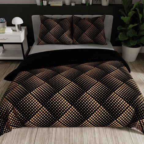 Biancheria da letto LUXE Satin - motivi geometrici dorati - 160x200cm (1/5)