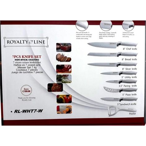 Set de couteaux royalty line rlcol7a revêtement antiadhésif poignées ergonomiques (1/5)
