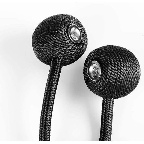 Attache Rideau Magnetique - Corde 48 cm - Pour Rideaux Lourds et Douche - Fixation Sans Perçage - Lot de 2