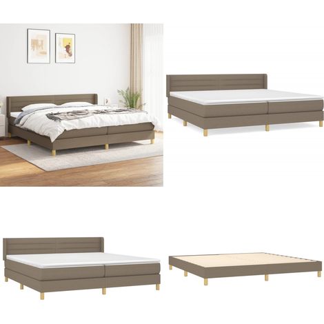 Boxspringbett mit Matratze Taupe 200x200 cm Stoff - Boxspringbett - Doppelbett - Bettauflage - Lattenrost - Massivholzbette - Home & Living (1/5)