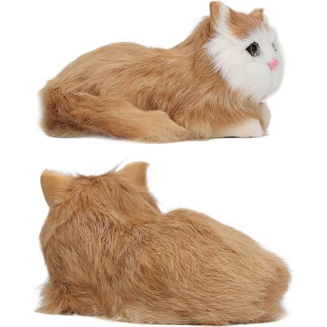 Plüschkatze – lebensechte, weiche und niedliche Kuschelkatze als Dekoration für Ihr Zuhause (1/5)