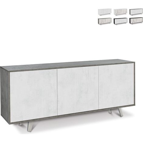 Sideboard mit drei Türen Cemento Bianco Ossido 177x41x h74 cm (1/5)