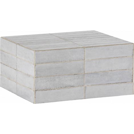 Table basse carrée en céramique blanche - blanc nuancé (1/5)
