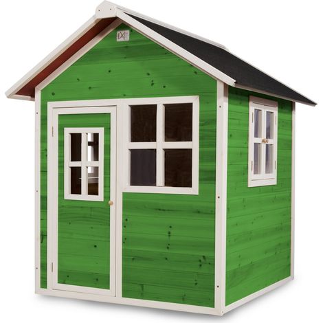 Maisonnette en bois pour enfants Loft 100 Vert - Exit Toys (1/5)