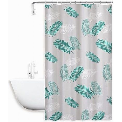 TRADE SHOP - Tenda Doccia Antimuffa Impermeabile 180 X 200 Cm Con Anelli Bagno Piume 59517 - (1/2)