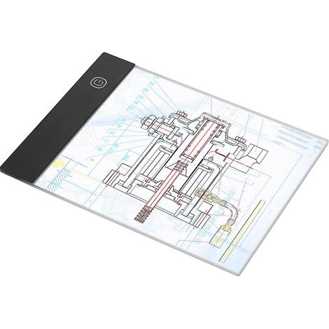 LED-A5-Grafiktablett, Leuchtpad, digitales Tablet, Kopiertafel mit 3-stufig einstellbarer Helligkeit für Trac
