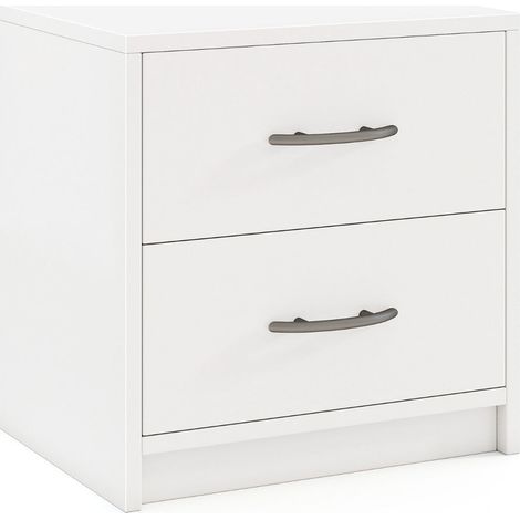 Set di 2 comodini 38,5 x 28 x 39 cm pratico contenitore design elegante legno bianco 200011799