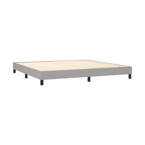 Sommier champignon avec matelas LED, gris clair, 200 × 200 cm, tissu, tissu doux et respirant, éclairage led d’ambiance, pour chambre, décor moderne, facile à assembler (1/5)