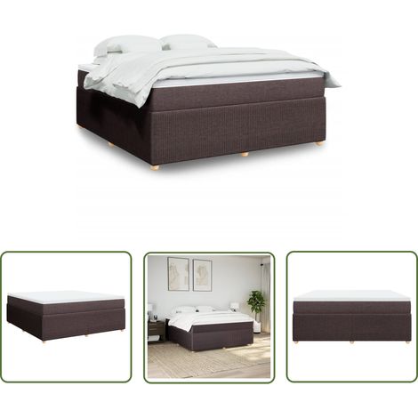 vidaXL Boxspringbett mit Matratze Dunkelbraun 180x200 cm Stoff