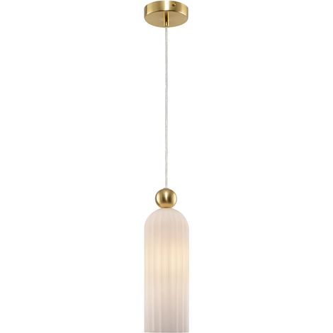 Maytoni Antic Plafoniera Moderna Slim Sospensione Oro, Paralume Vetro Bianco (1/3)