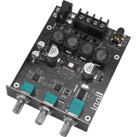 Amplificateur Bluetooth 5.0, 100W Stéréo, Réglage Graves/Aigus, Alimentation 9-24V pour Enceintes Passives Home Cinéma (1/5)