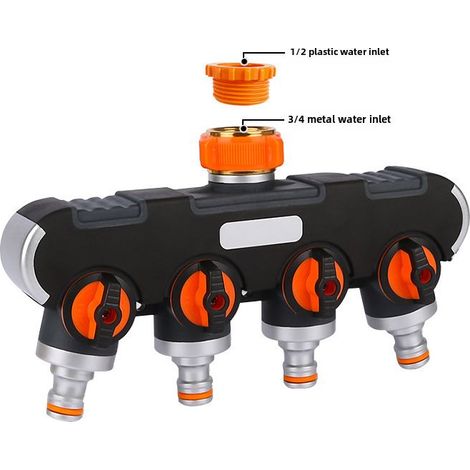 Vanne dérivation 4 voies euro avec régulateur et raccord conversion plastique, pour irrigation (1/5)